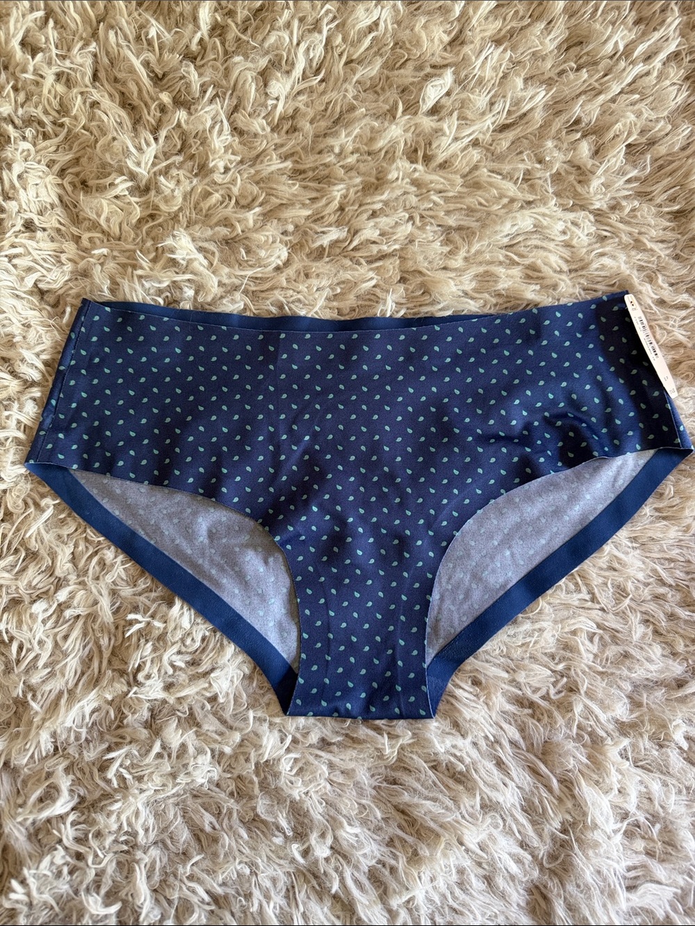 NWT VTG Victoria's Secret Incredible Sexy Satin No Show Hiphugger Paisley Small